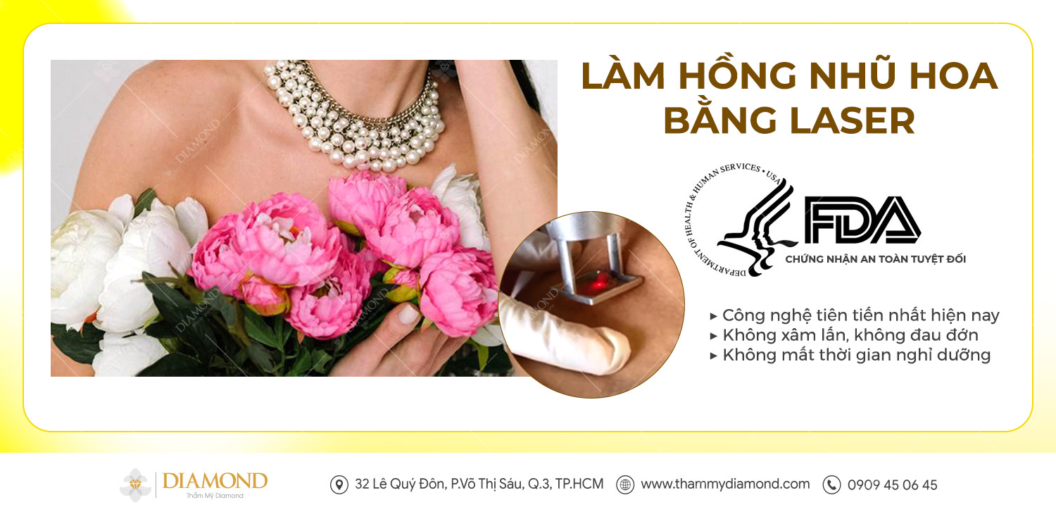 Làm hồng nhũ hoa bằng Laser