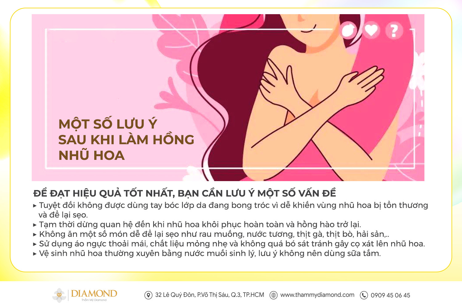 Một số lưu ý sau khi làm hồng nhũ hoa